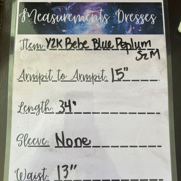 Bebe Blue Stretchy Bodycon Dress with Peplum and Mesh Size Medium - Picture 4 of 13